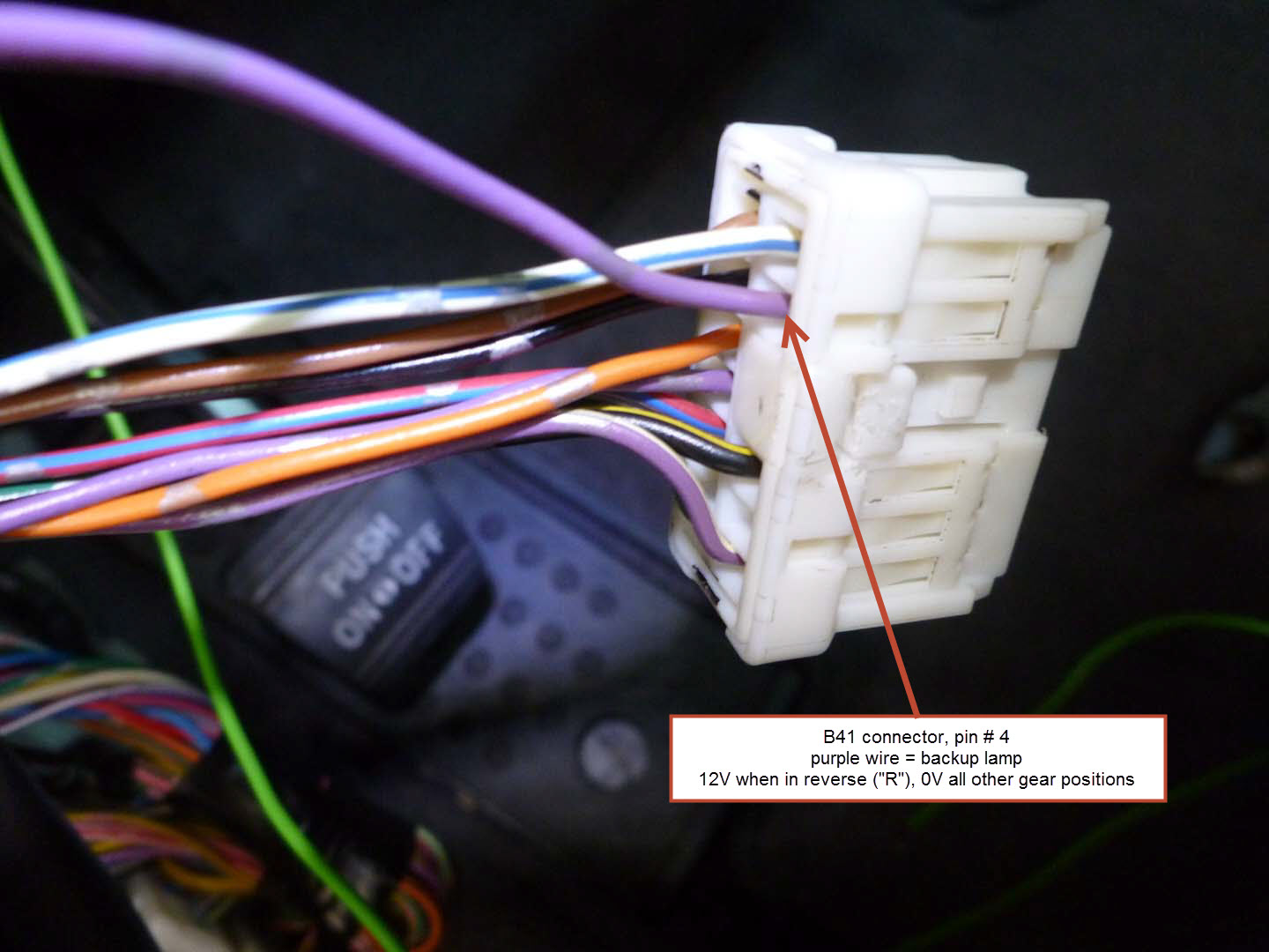 Installing a backup camera -- which harness wire indicates ... toyota blower switch wire harness connectors 