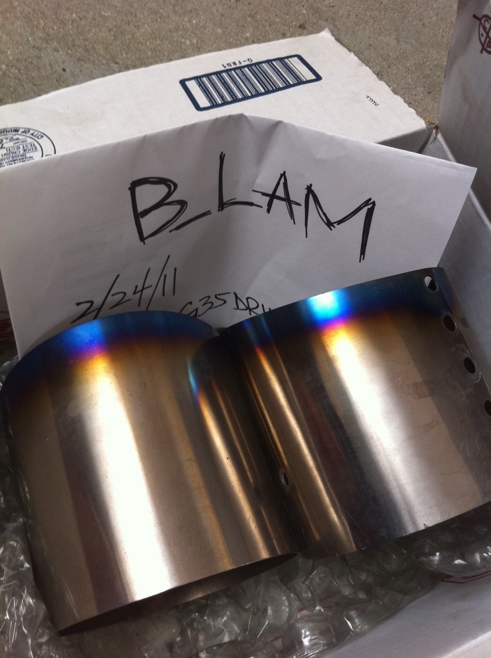 FS: titanium muffler burnt tips 4.5'' - G35Driver