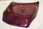 Seibon Carbon Fiber Hood (Candy Red Tint) &amp; Gialla Front Poly Urethane Lip-seibon635redcfhoodcrackedpic6.jpg