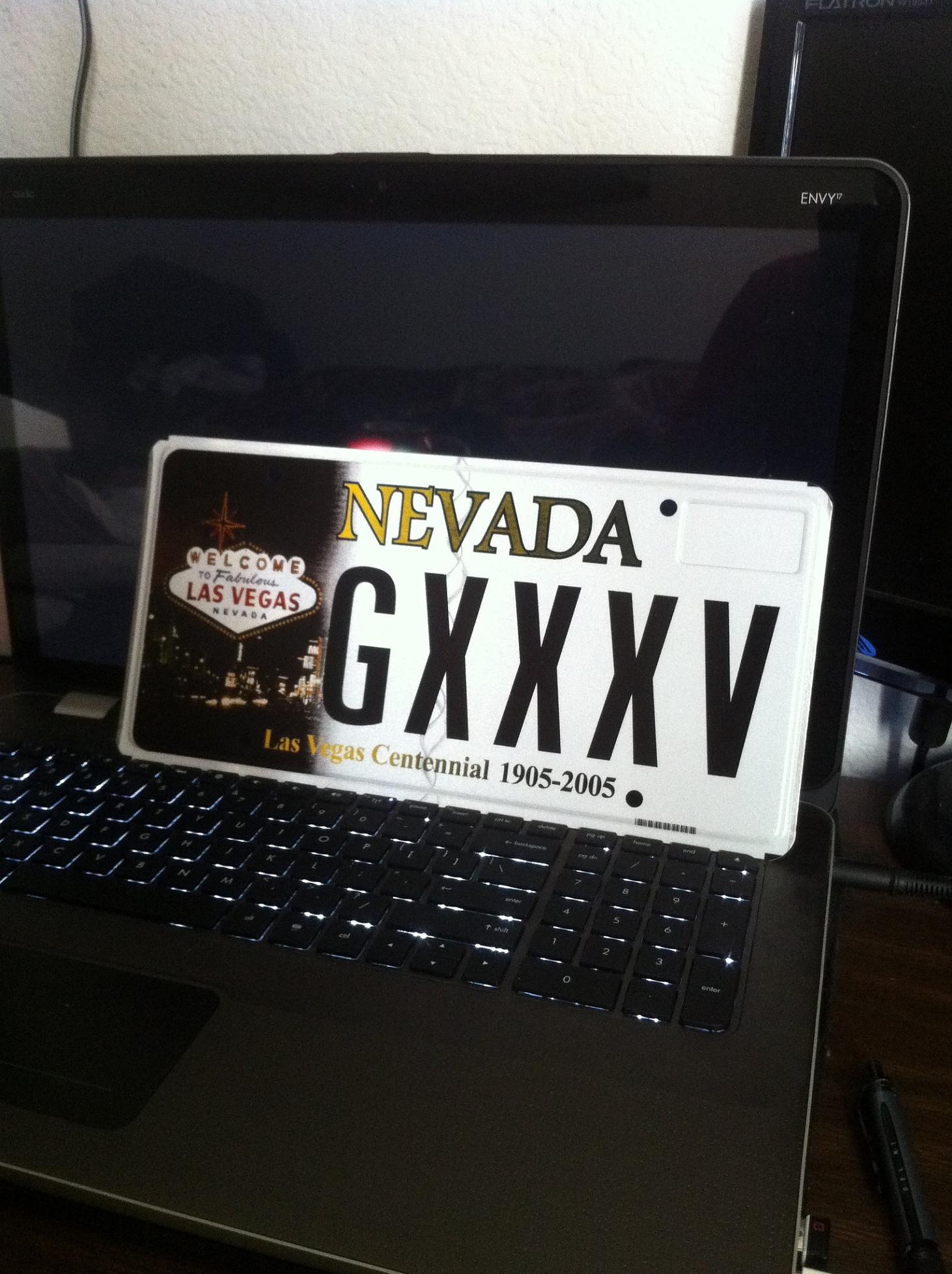 NEVADA WELCOME TO FABULOUS LAS VEGAS CENTENNIAL LICENSE PLATE " LV LOY  6 " NV