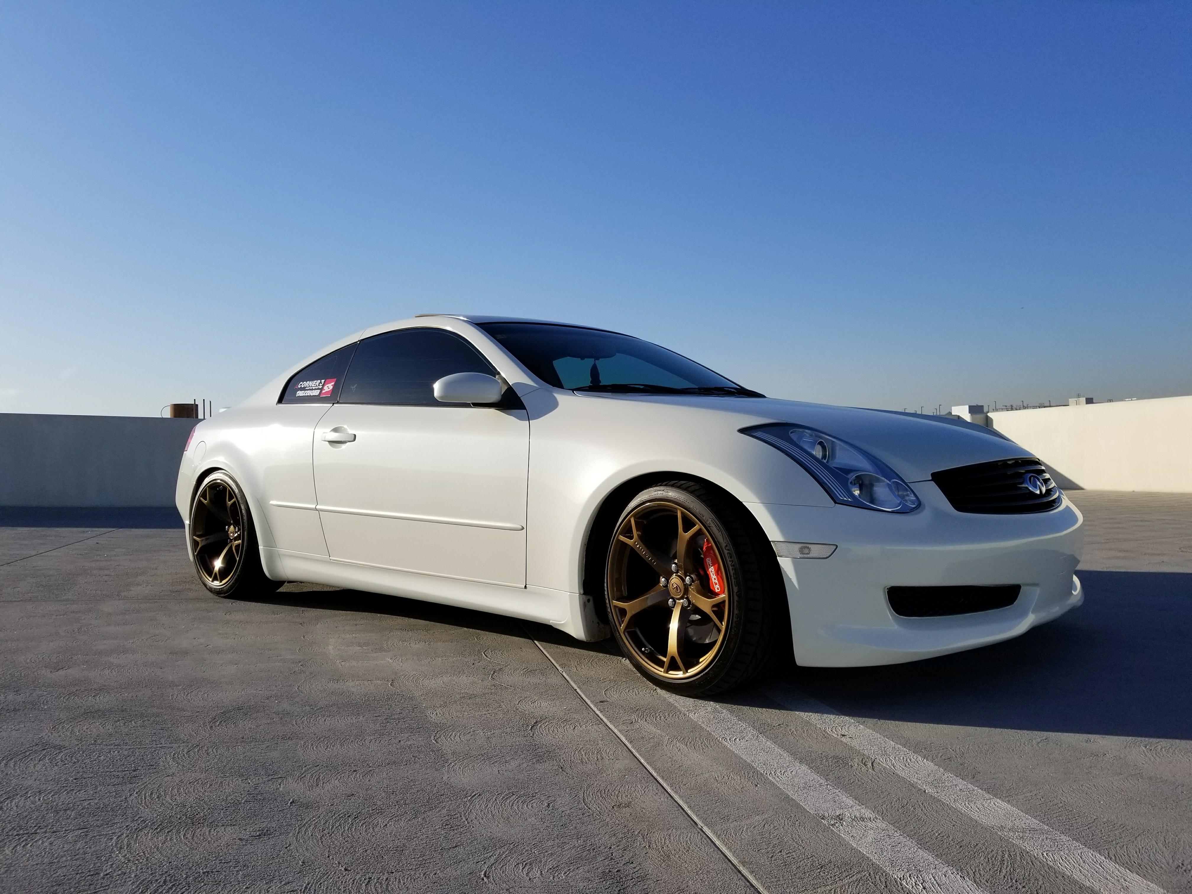 G35 with 370z Nismo Wheels.